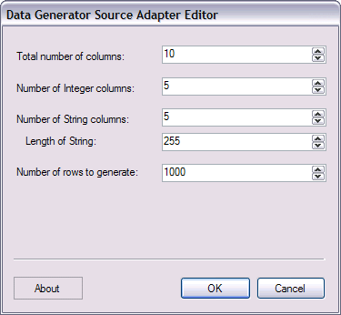 Data Generator Source UI Screenshot - SQL 2005